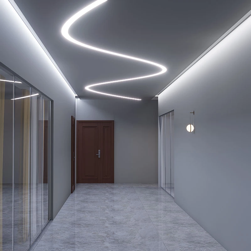 Recessed flexible led channel for continuous seamless lighting